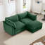 Canapé 2 places avec repose-pieds et rangement, vert chenille, repose-pieds mobile, tiroirs coulissants pour une vie moderne-1640871014