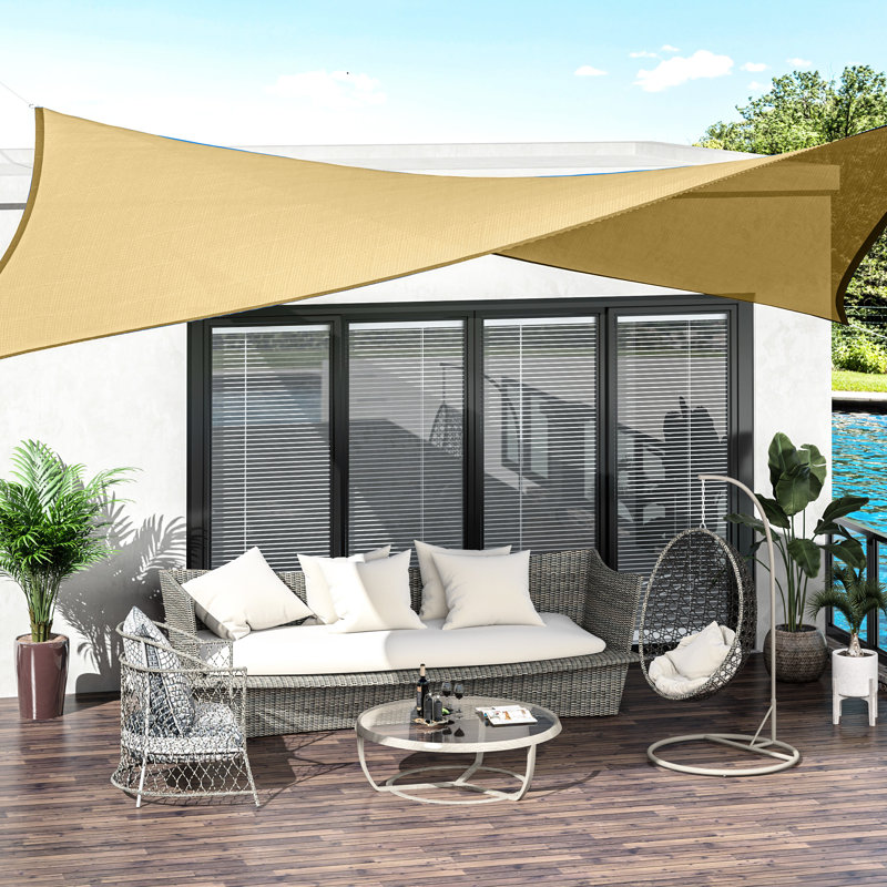 Toile d'ombrage en sable 13 'X 20', pour terrasse de jardin avec corde et protection contre le soleil