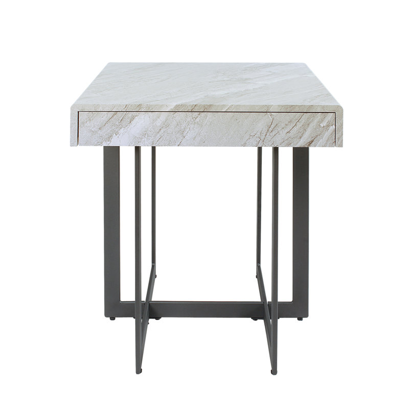 Table de bout avec rangement Desales, Mauve clair