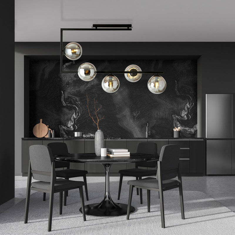 Lierre 5 - Light Geometric Chandelier, Graphite