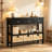 TREXM Retro Wooden Console Table with 3 Drawers & 3 Water Hyacinth Woven Baskets, Entryway Sofa Buffet Cabinet for Hallway Living Room-1368499649