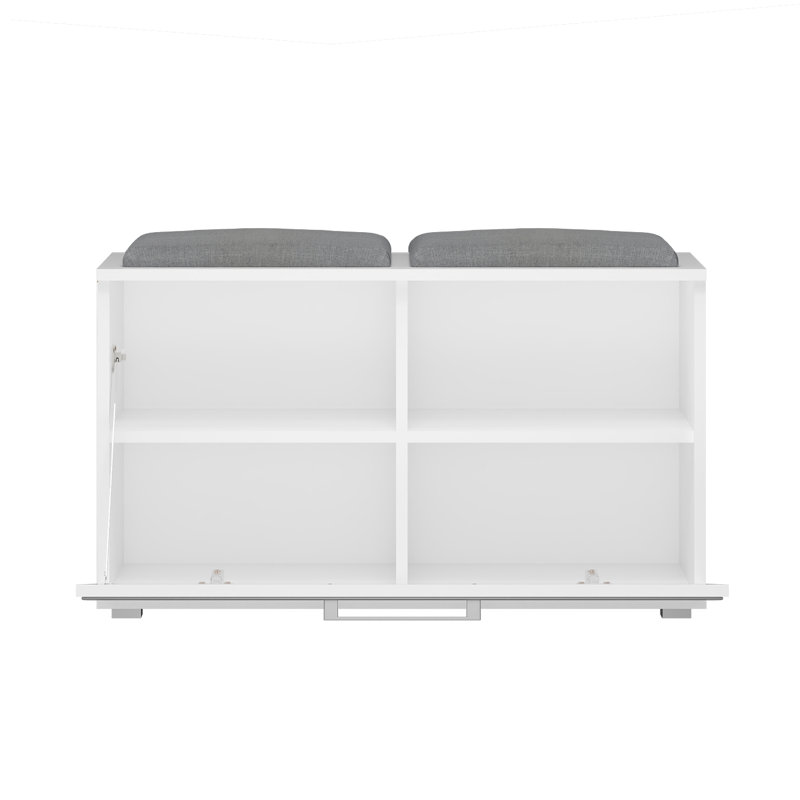 Adoncia 8 Pair Stackable Shoe Storage Cabinet, White