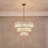 Harlune 8-Light Distressed Gold 3-Tiered Glass Chandelier