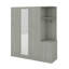 Armoire 4 portes avec tablettes, tiroirs et miroir pleine grandeur-444108801