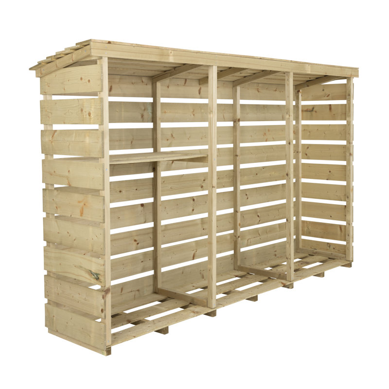 Rapp 237cm W x 56cm D Solid Wood Log Store