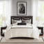 Ensemble 8 pièces de couette surdimensionnée à broderies pour grand lit, en noir et blanc, luxueuse et élégante