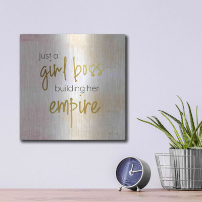 «Girl Boss» par Susan Ball, art mural en métal, 24 po x 24 po