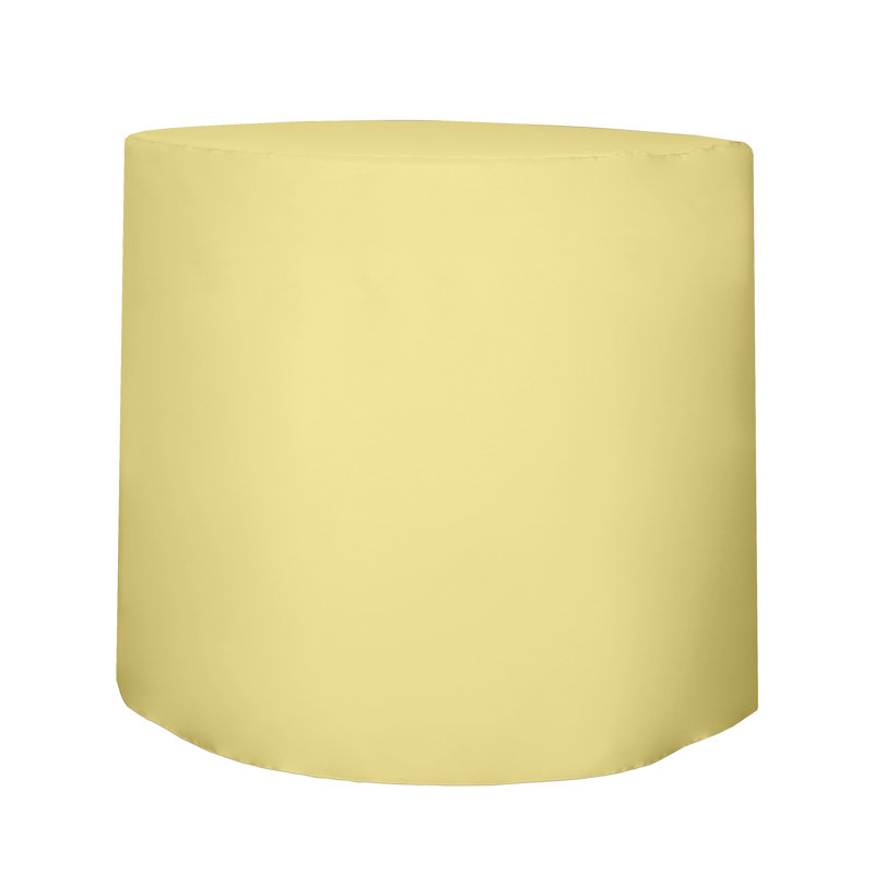 Javin Solid Color Round Tablecloth, Cornsilk Light Yellow, 2
