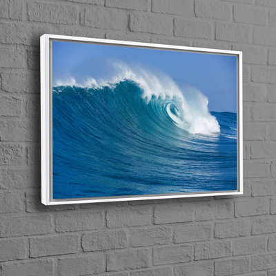 Art mural océanique avec vagues imprimées sur toile de coton, idéal pour décorer une chambre de bébé garçon personnalisée