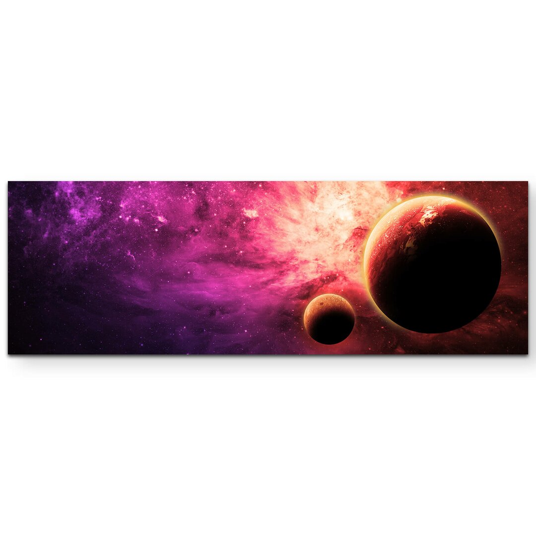 Leinwandbild Roter Planet im Universum