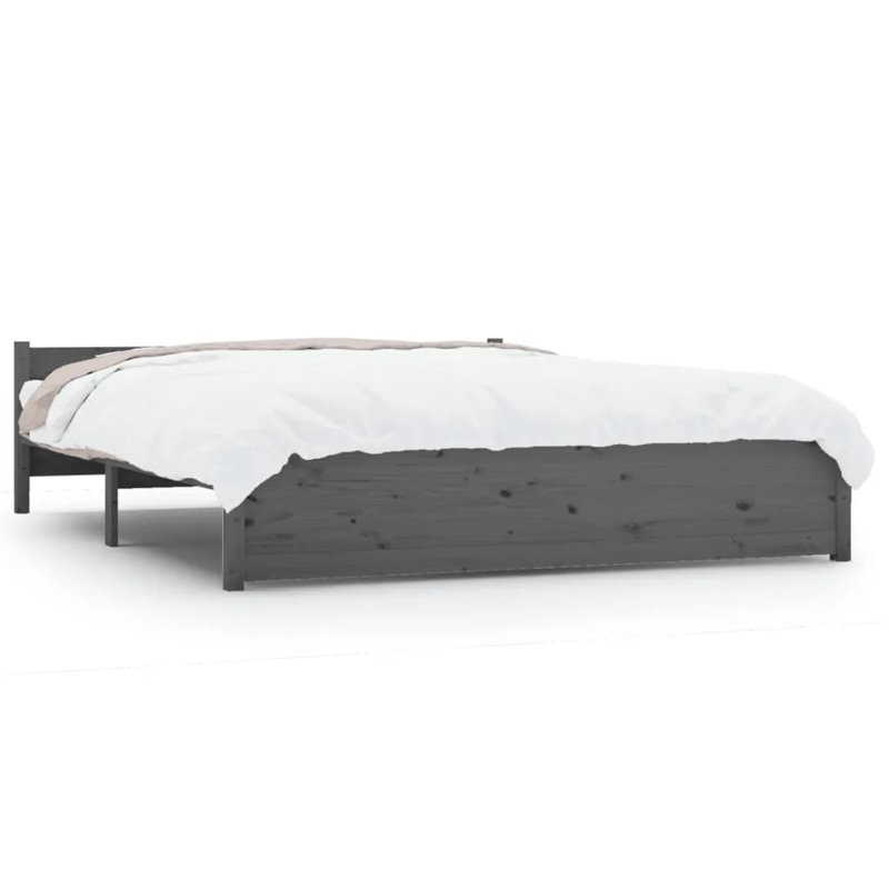Bed Frame Solid Wood, Small Single (2'6), Grey
