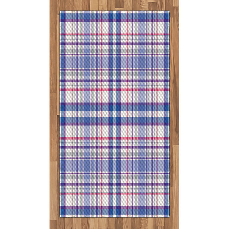 Checkered High Density Long Fiber Poly Threads Decorative Area Rug Carpet, Rectangle 2'7" x 5'