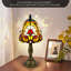 Lampe de style Tiffany de 6 pouces avec ampoule E12 - abat-jour baroque en vitrail pur fait à la main, base lourde et stable, décor facile à assembler pour la chambre à coucher, le salon et le bureau