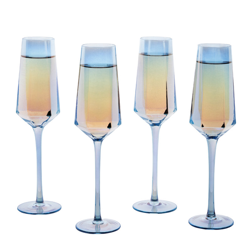 Blue Champagne 236.6ml Glass Flute 