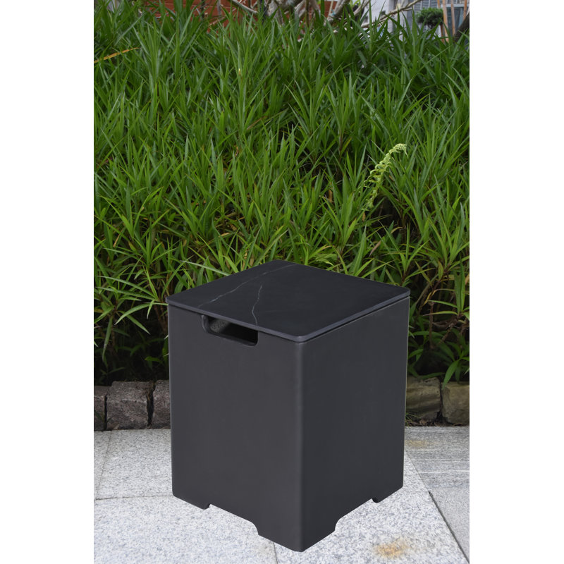 Marble Porcelain Top Square Propane Tank Cover Table