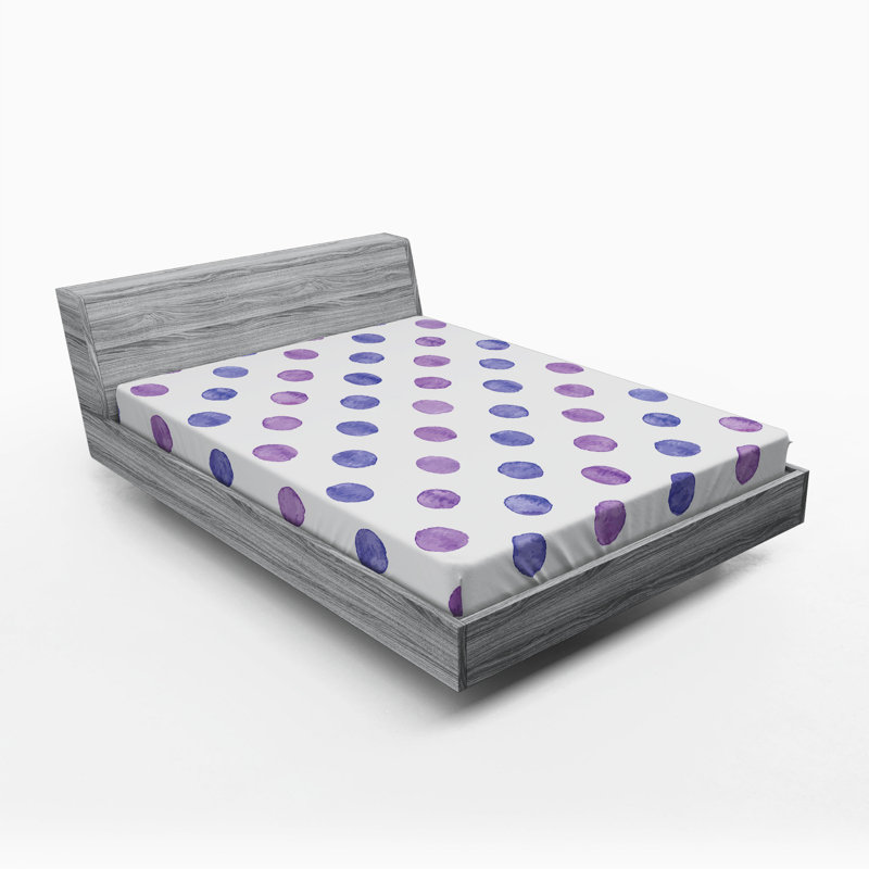 Microfiber Polka Dots Fitted Sheet, Full Fitted Sheet