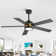 Beil 52/65 inch Large Modern Ceiling Fan with Light Kit and Remote Control, 3 LED Colors, 6 Speed Noiseless DC Motor, 5 Plywood Blades, for Indoor/Covered Outdoor Use