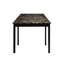 Bureau et chaise 2 pièces, structure en métal noir, revêtement en similicuir, plateau rectangulaire avec dessus en marbre pour les petits espaces de bureau, plateau de table, solution Space Home