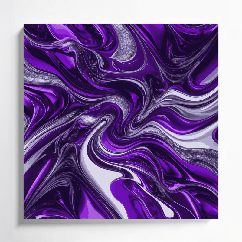 Abstrait art fluide sur toile 57, H 12 po x l 12 po