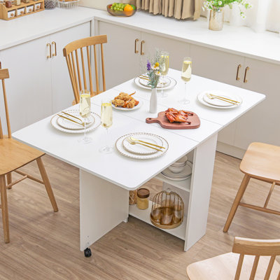 Mccorkle Foldable Kitchen Table Drop Leaf Dining Table