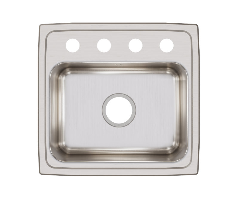 Évier de cuisine en acier inoxydable L 19 po x l 18 po Lustertone Classic, Trou OS4