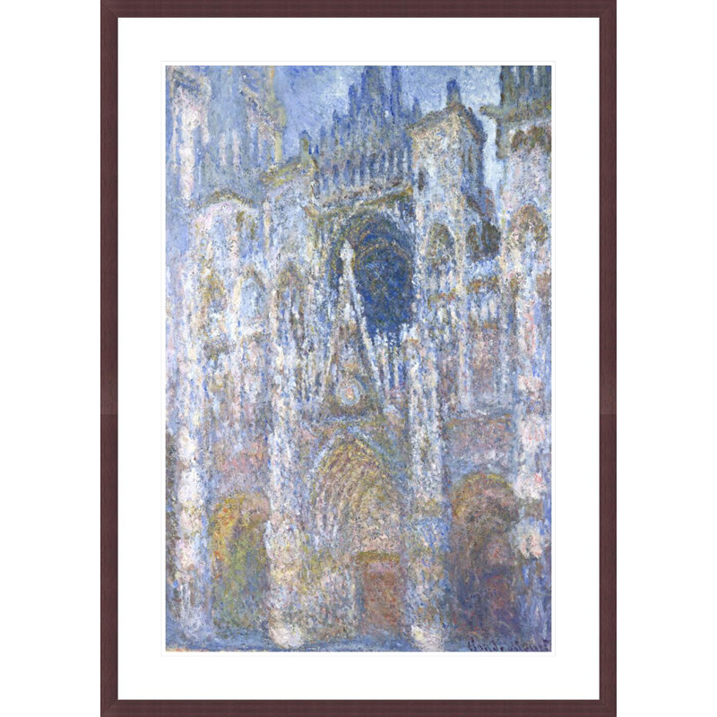 «Rouen Cathedral Blue Harmony Morning Sunlight» par Claude Monet, impression giclée sur cadre, H 41,5 po x l 29,89 po