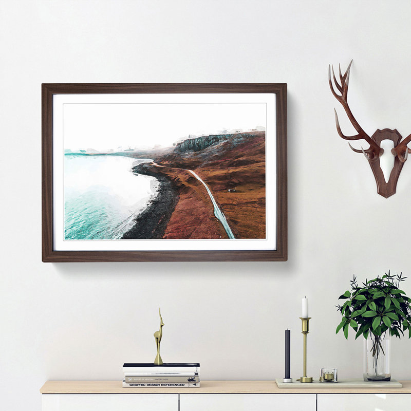 Coast of Isle of Skye in Scotland in Abstract - Picture Frame Graphic Art Print, Walnut Framed, 62cm H x 87cm W x 2cm D