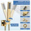 Ensemble de robinets de douche à fixation au plafond 12 pouces Système de douche complet Système de pomme de douche à pluie avec corps de valve brut et garniture inclus-113009572