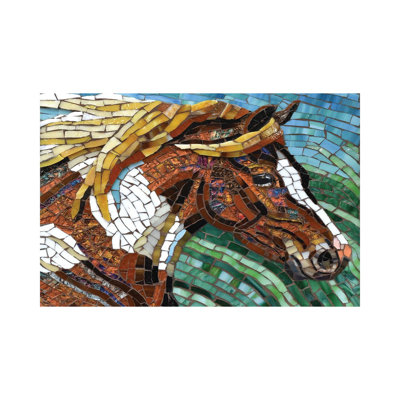 «Horse Horse Mosaic» par Cynthie Fisher, impression sur toile tendue