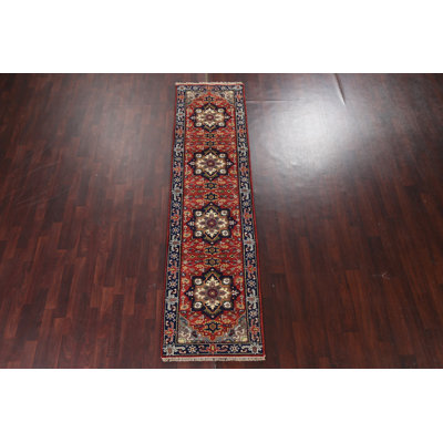 Tapis de couloir rouge Heriz Serapi