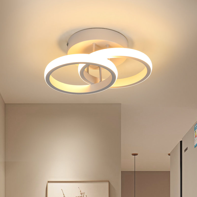 Verbrande 2-Light 25cm LED Integrated Semi Flush Mount, 3000K, White
