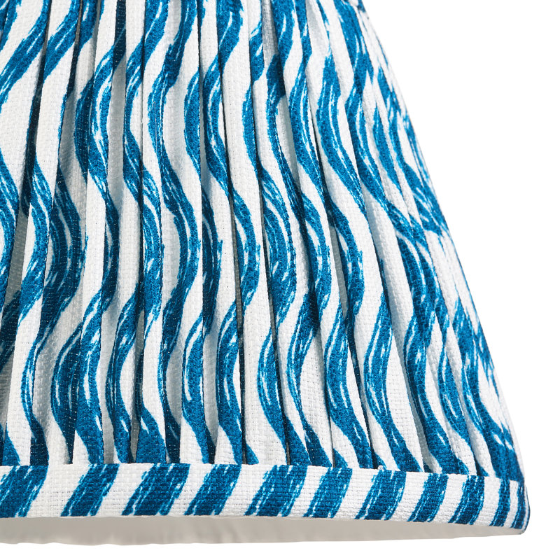 Ripple Lamp Shade, 14.5cm H x 11.8cm W x 20cm D, Blue
