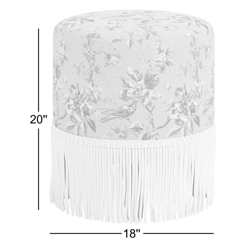 Ann Upholstered Ottoman, Jane Stripe Burlap