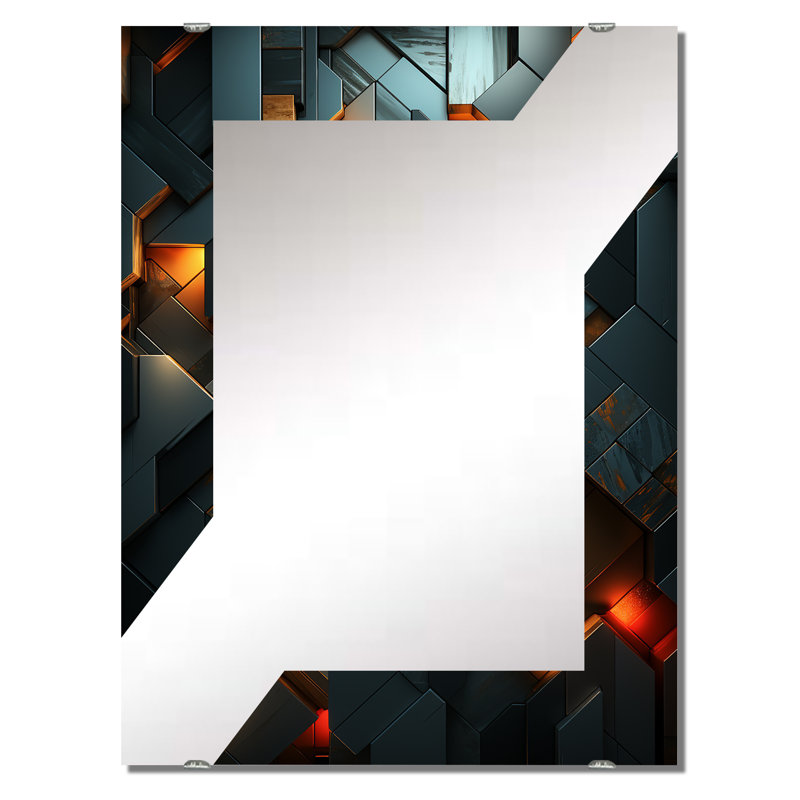 Coskun - Miroir mural décoratif à carreaux abstraits MIR137399, 40 po x 30 po