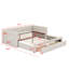 Structure de lit de jour extensible rembourrée avec couchette-508104368