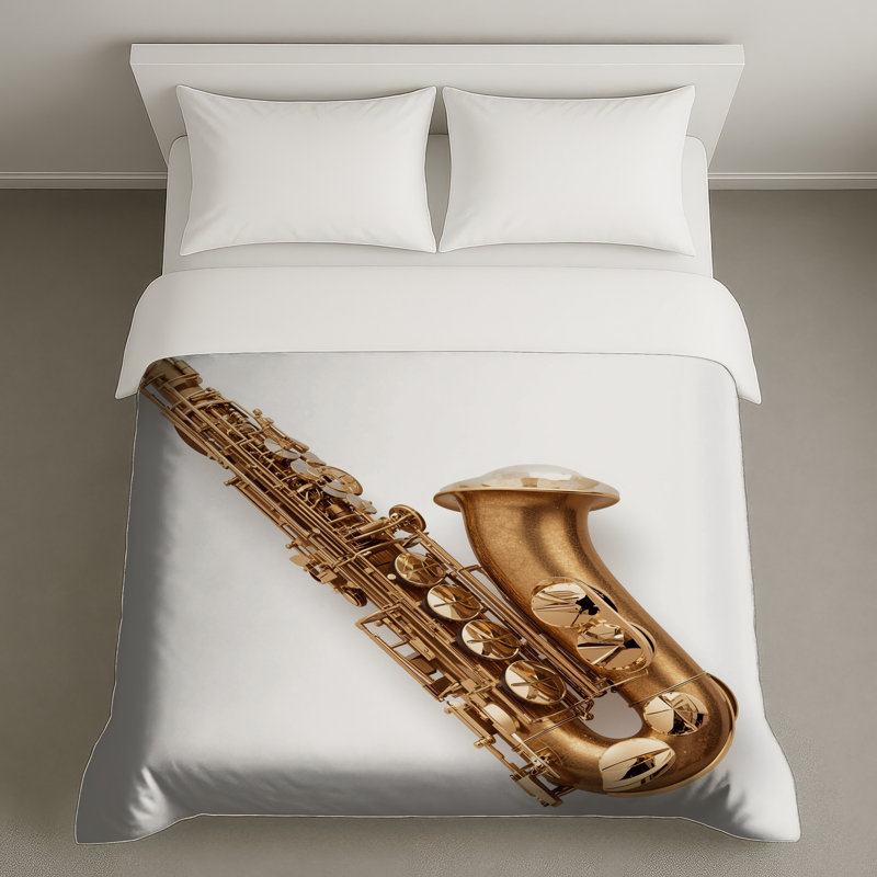 Housses de couette dorées pour instruments de saxophone, Lit simple