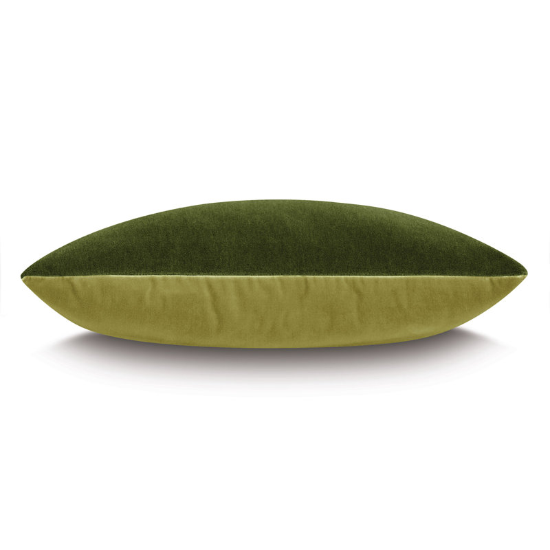 Brahms Velvet Pillow Cover & Insert, Fern, Rectangle 13"H x 22"W