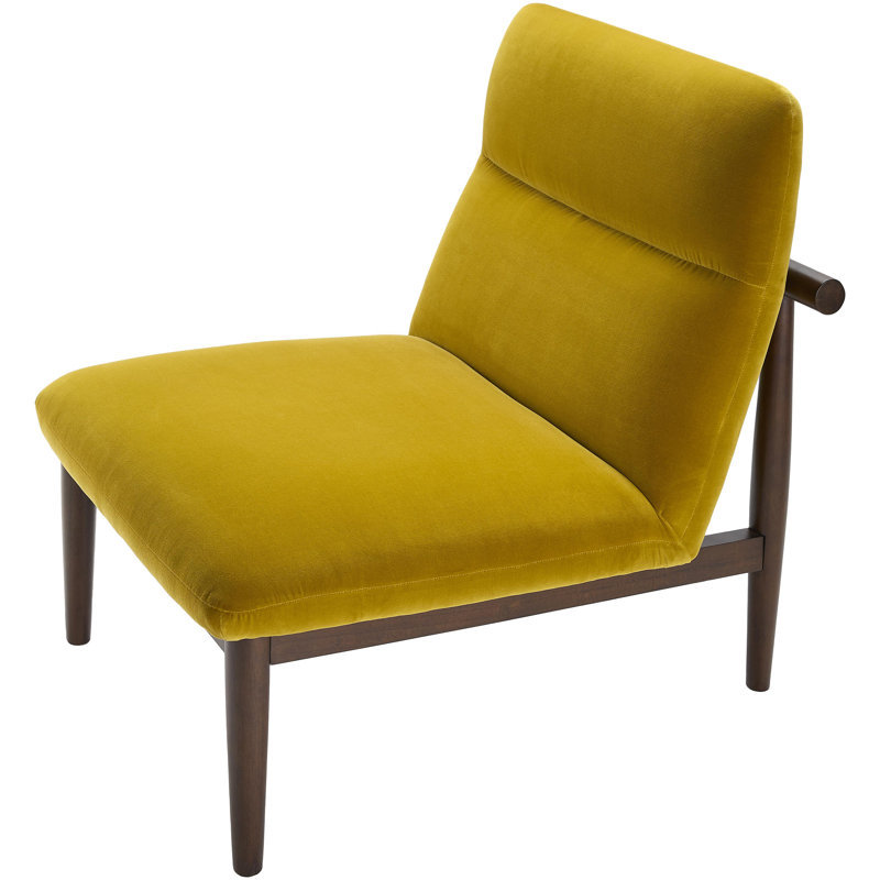 Fauteuil de chambre de 27 po de largeur Deveon, 100% coton orange brûlé; polyuréthane