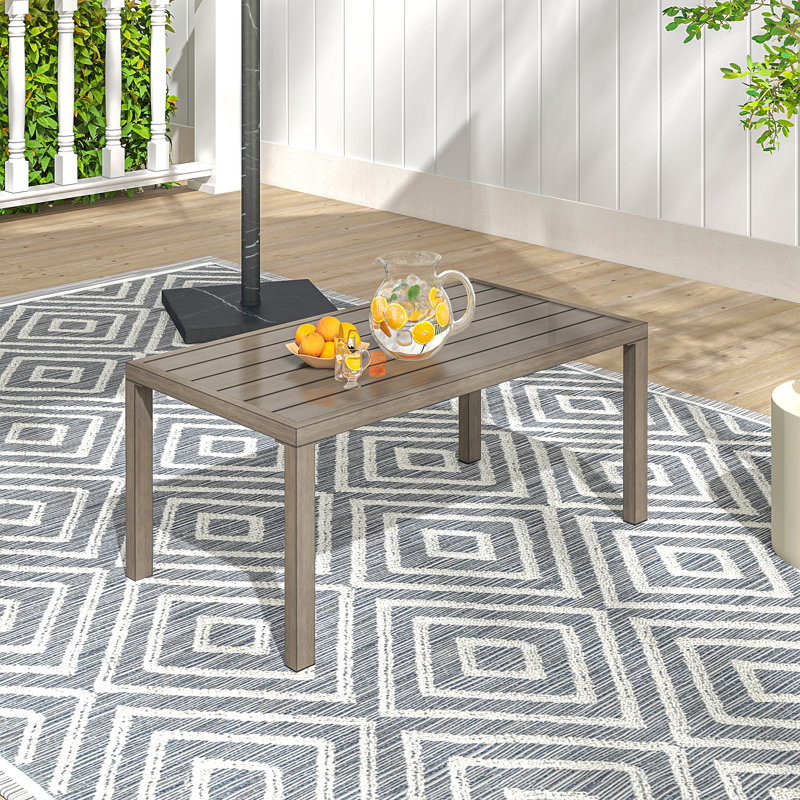Table basse d'extérieur en aluminium taupe 1 pièce Heim, Gris