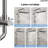 Pressure-Balanced Shower Faucet System, Wall Mount RainShower Head with Slider Bar Handheld Spray-111856375