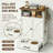Raised Dog Feeding Station with Storage Cabinet Pull Out Dog Bowl Drawer and Side Hooks Multi Functional Pet Food Storage Cabinet