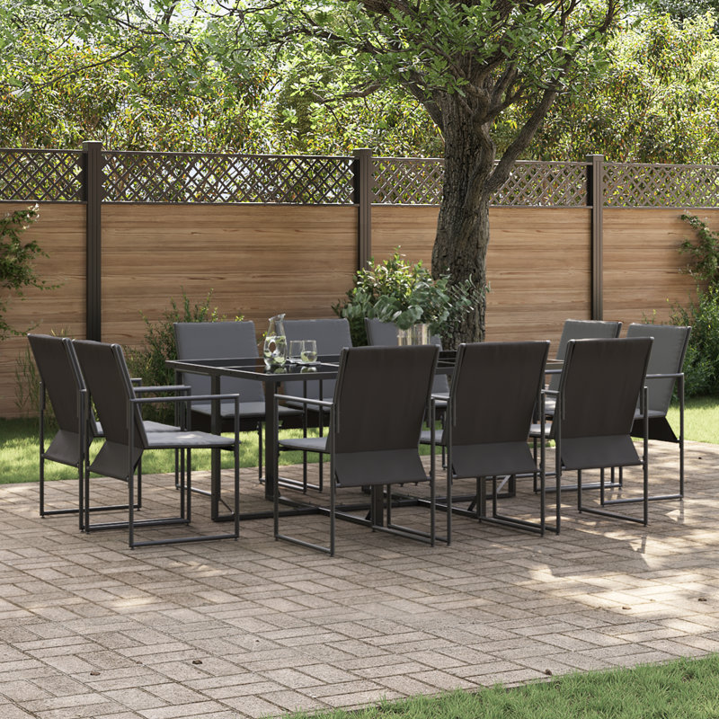 Set Of 4 Dark Grey Aluminium And Glass Large Expandable
