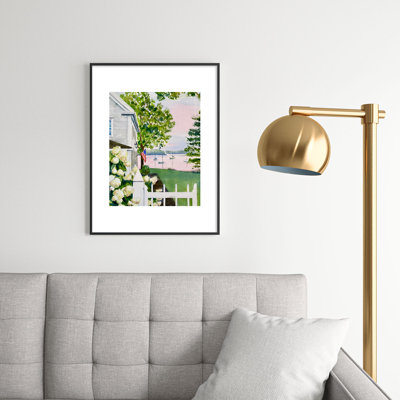 Reproduction d'art encadrée en métal Laura Trevey New England Hydrangea