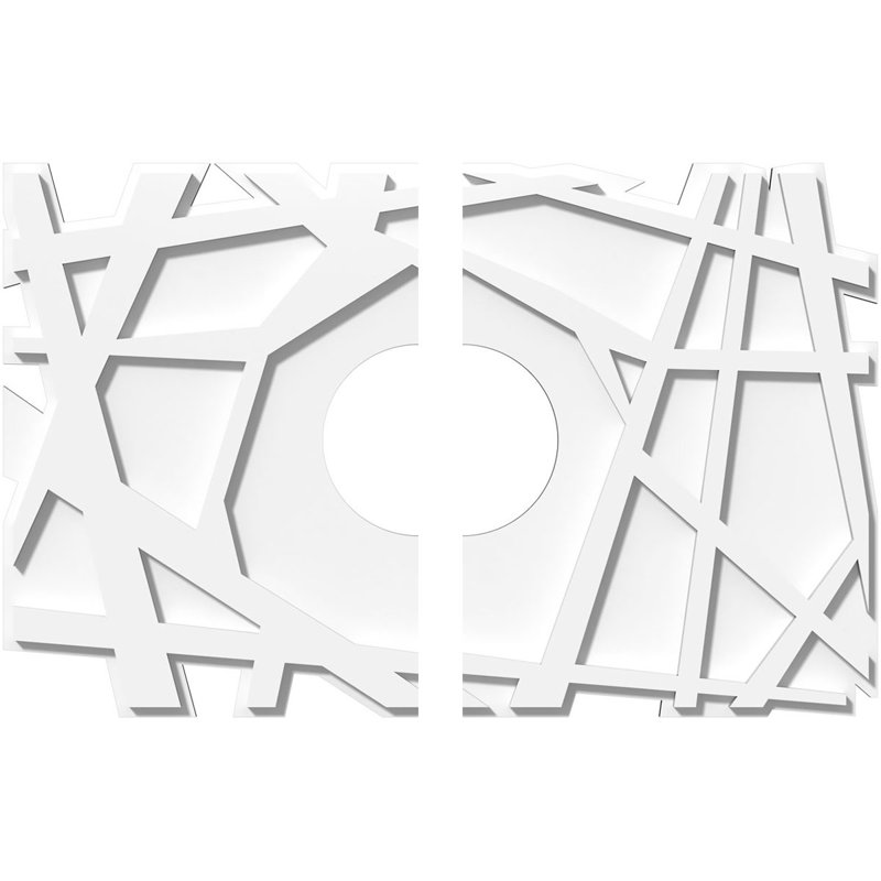 Médaillon de plafond contemporain en PVC Novo, H 1 po x l 30 po x P 20 po