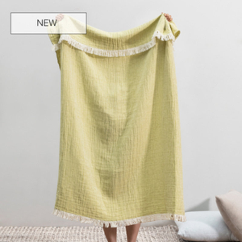 Soho Cotton/Linen Throw, Lime