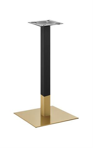 Base de table à hauteur de barre en acier inoxydable 22 po x 22 po pour l'intérieur, 49 lb, Noir et or