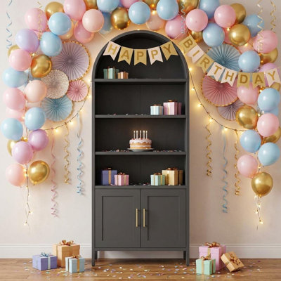 179.8cm H x 63cm W Metal Book Display Bookcase
