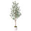 5 pi / 6 pi olivier artificiel en pot blanc moderne-129915396