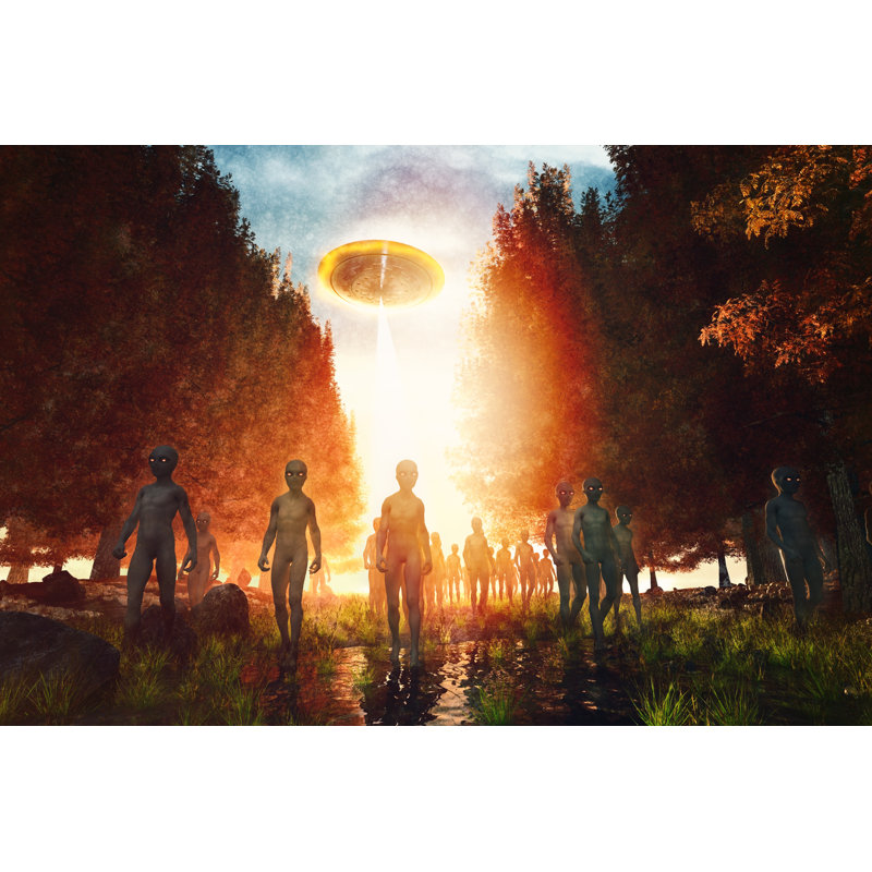 Alien Invasion In The Forest by Gremlin - Wrapped Canvas Print, 20cm H x 30cm W