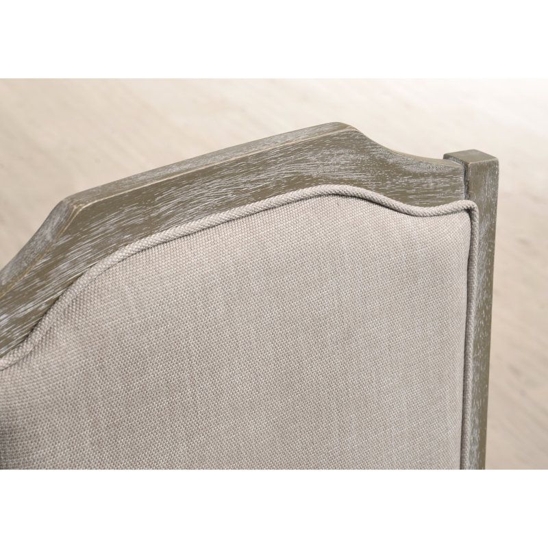 2 Reclaimed Gray Dining Chairs - Hardwood Construction, Tan Seat 41h X 19.5d 22.4w In Wood , Legs, Cushion